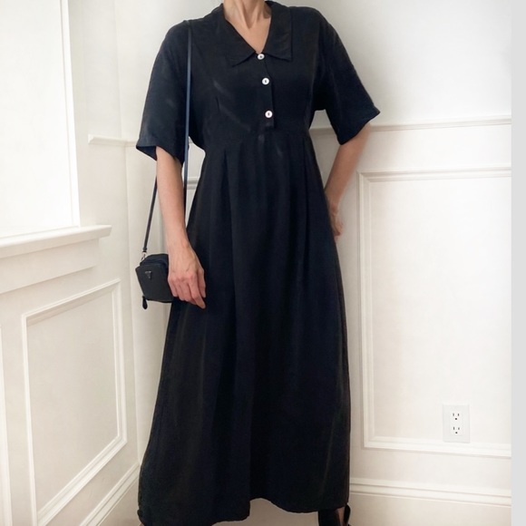 Saya Dresses & Skirts - Silk Maxi Dress Vintage Black S/M